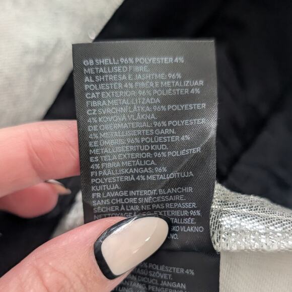 Rabanne x H&M Shimmery Metallic Tailored Dress Pant Trousers in Silver, Size 0 - Picture 11 of 11